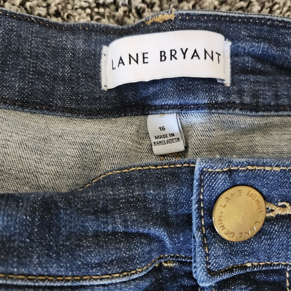 Lane Bryant Straight/Skinny Jeans Womens Size 16 Medium Wash Stretch Denim - Picture 6 of 8